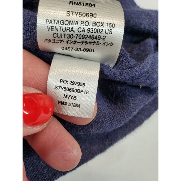 Patagonia Womens Small Blue Pullover Sweater ORGANIC Cotton Blend Round Neck - Picture 8 of 10